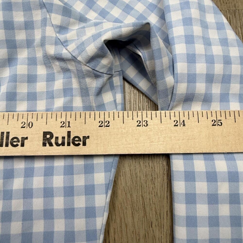 Mizzen + Main Shirt Mens Large Blue Gingham Leeward Trim Fit Dress Button Up - Picture 8 of 10